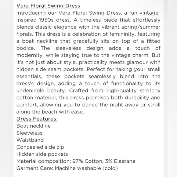 Unique Vintage 50s Tropical White & Orange Floral Cotton Swing Dress, Large, NWT - Picture 15 of 16